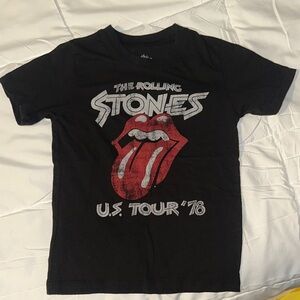 The Rolling Stones Kids Black Tee with Red Graphic